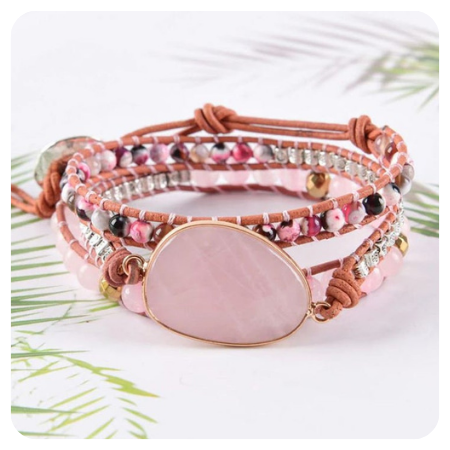 Healing Rose Quartz Bracelet by HalfMoonStones - Simply gorgeous rose quartz wedding things - The Wedding Club