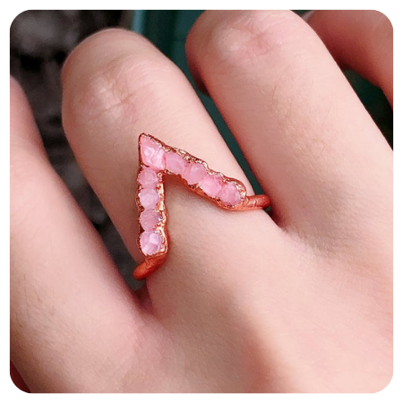 Raw Rose Quartz Ring by JadedDesignNYC - Simply gorgeous rose quartz wedding things - The Wedding Club