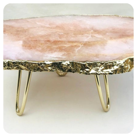 Rose Quartz Agate Cake Stand by Aanthropology - Simply gorgeous rose quartz wedding things - The Wedding Club