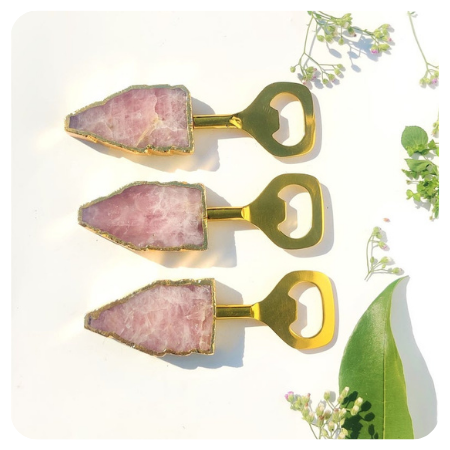 Rose Quartz Bottle Opener by Thepeacefullcrystal - Simply gorgeous rose quartz wedding things - The Wedding Club