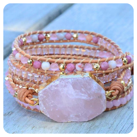 Rose Quartz Bracelet by HalfMoonStones - Simply gorgeous rose quartz wedding things - The Wedding Club