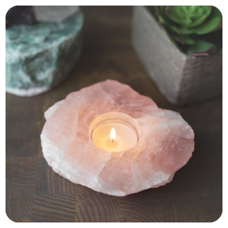 Rose Quartz Candle Holder by MagicEarthBohemian - Simply gorgeous rose quartz wedding things - The Wedding Club