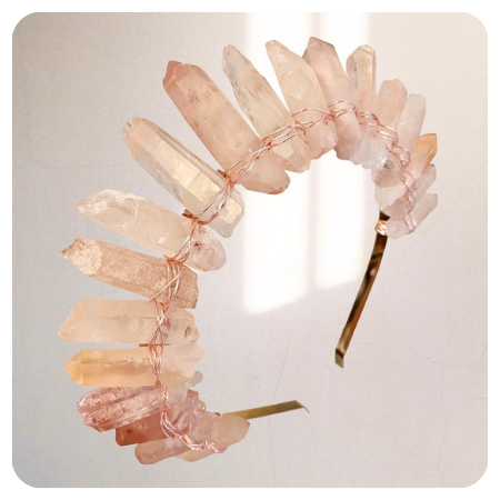 Rose Quartz Crystal Crown by ChaeriCrystalCrowns - Simply gorgeous rose quartz wedding things - The Wedding Club