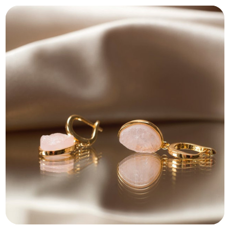 Rose Quartz Earrings by ARANJEWELS - Simply gorgeous rose quartz wedding things - The Wedding Club