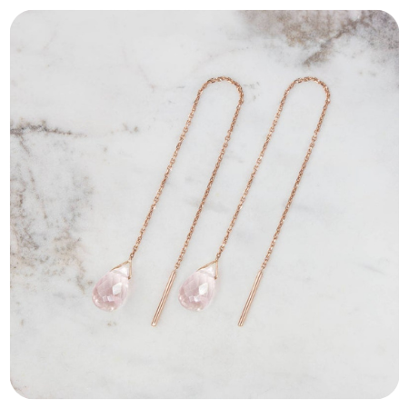 Rose Quartz Earrings by TalesInGold - Simply gorgeous rose quartz wedding things - The Wedding Club