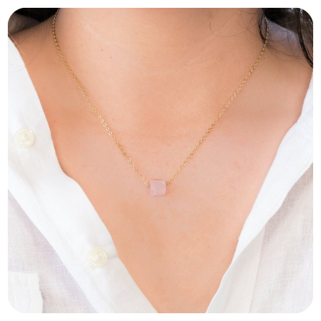 Rose Quartz Necklace by LizBethJewelryCo - Simply gorgeous rose quartz wedding things - The Wedding Club