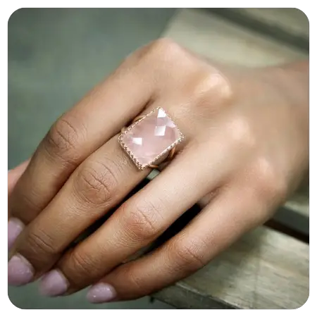Rose Quartz Ring by AnemoneJewelry - Simply gorgeous rose quartz wedding things - The Wedding Club