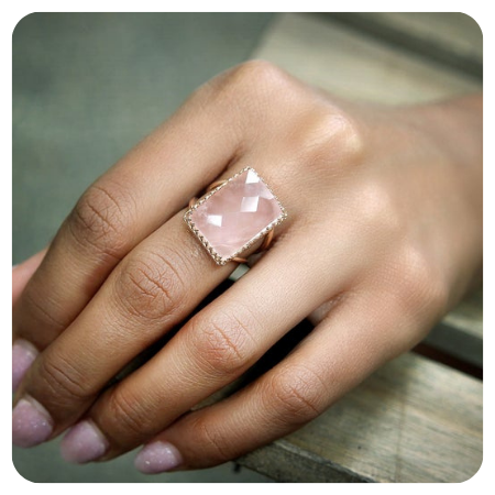 Rose Quartz Ring by AnemoneJewelry - Simply gorgeous rose quartz wedding things - The Wedding Club