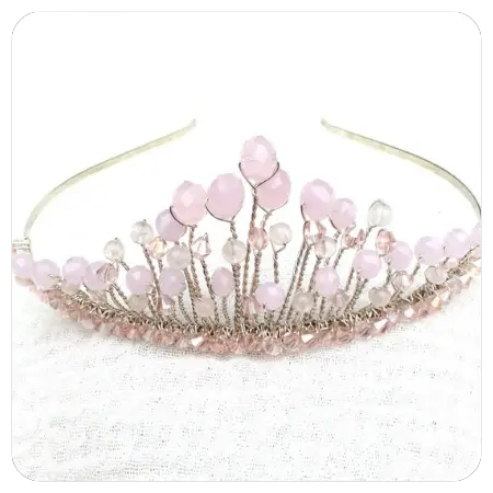 Rose Quartz and Pink Crystal Tiara by RubyDoodlesJewellery - Simply gorgeous rose quartz wedding things - The Wedding Club