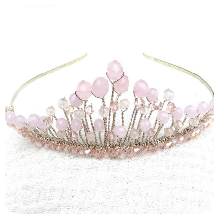 Rose Quartz and Pink Crystal Tiara by RubyDoodlesJewellery - Simply gorgeous rose quartz wedding things - The Wedding Club