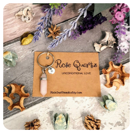 Rose Quartz keyring by PixieDustBeads - Simply gorgeous rose quartz wedding things - The Wedding Club
