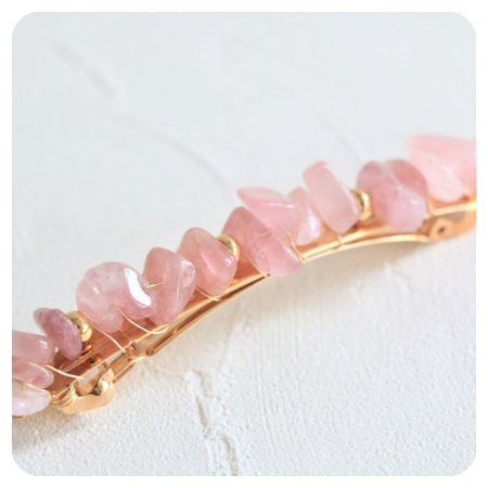 Rose quartz hair clip by HandmadeByVermeer- Simply gorgeous rose quartz wedding things - The Wedding Club