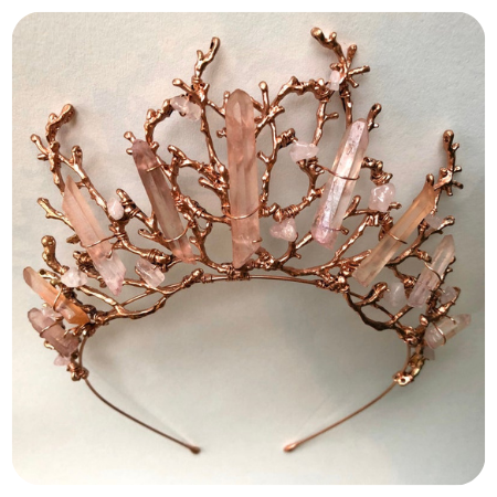 The ADA Crown Tiara by HowlingMoonUK - Simply gorgeous rose quartz wedding things - The Wedding Club