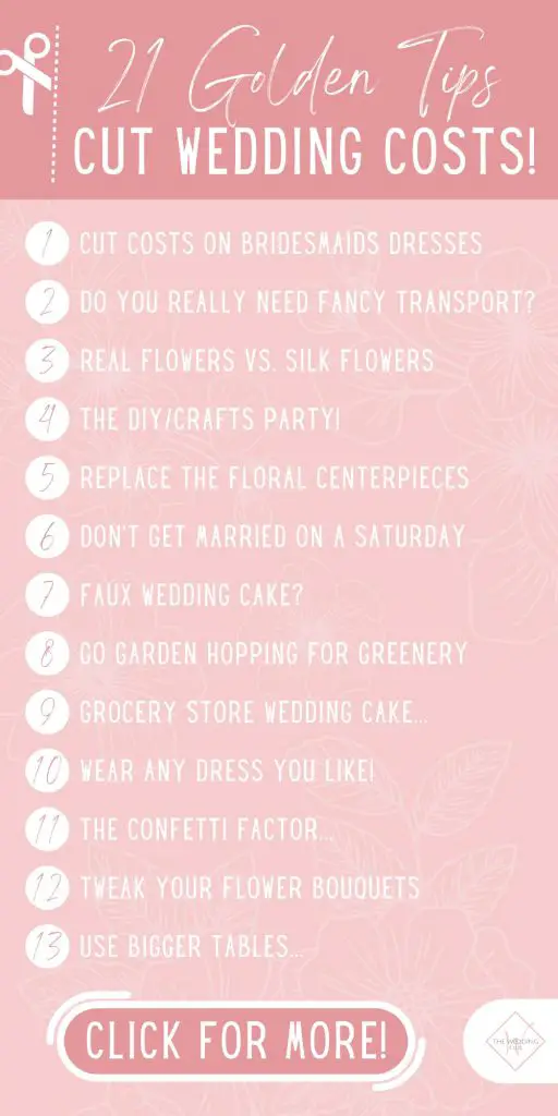 21 Golden Tips for cutting wedding costs-infographic
