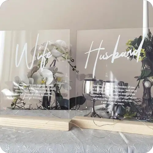 Wife and Husband Wedding Vow Boards by MyWoodGift on Etsy