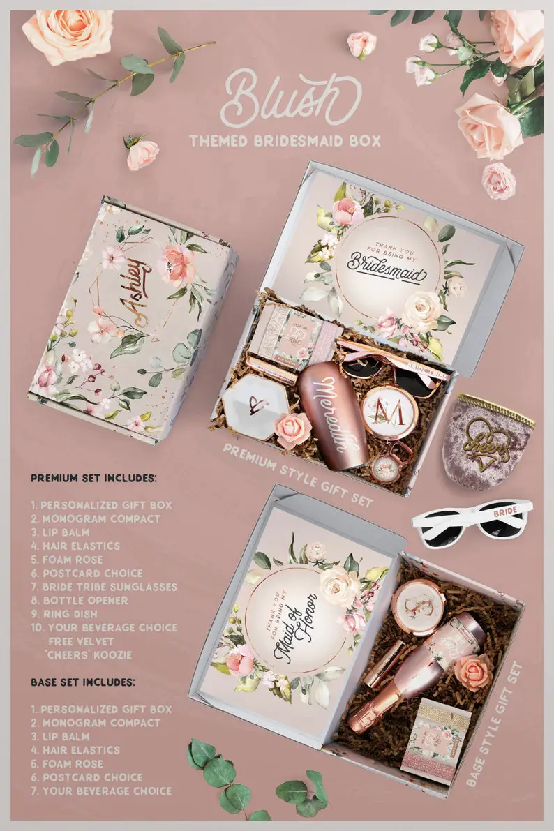 Blush Bridesmaid Proposal Gift Set by SincerelyMeGift
