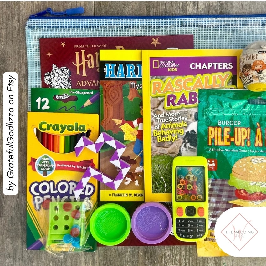10 - Kids Wedding Favor busy bag by GratefulGodlizza on Etsy - 43 Things to add to the kiddies table at your wedding - The Wedding Club