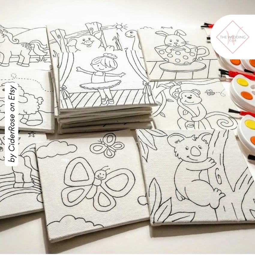 18 - Set of 10 Paint Kits by CiderRose on Etsy - 43 Things to add to the kiddies table at your wedding - The Wedding Club