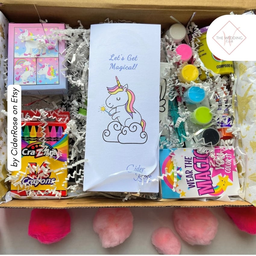 2 - Unicorn Craft Kit by CiderRose on Etsy - 43 Things to add to the kiddies table at your wedding - The Wedding Club