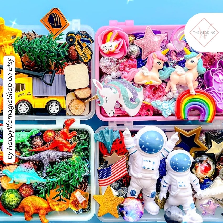 31 - Play Dough kit by HappylifemagicShop on Etsy - 43 Things to add to the kiddies table at your wedding - The Wedding Club