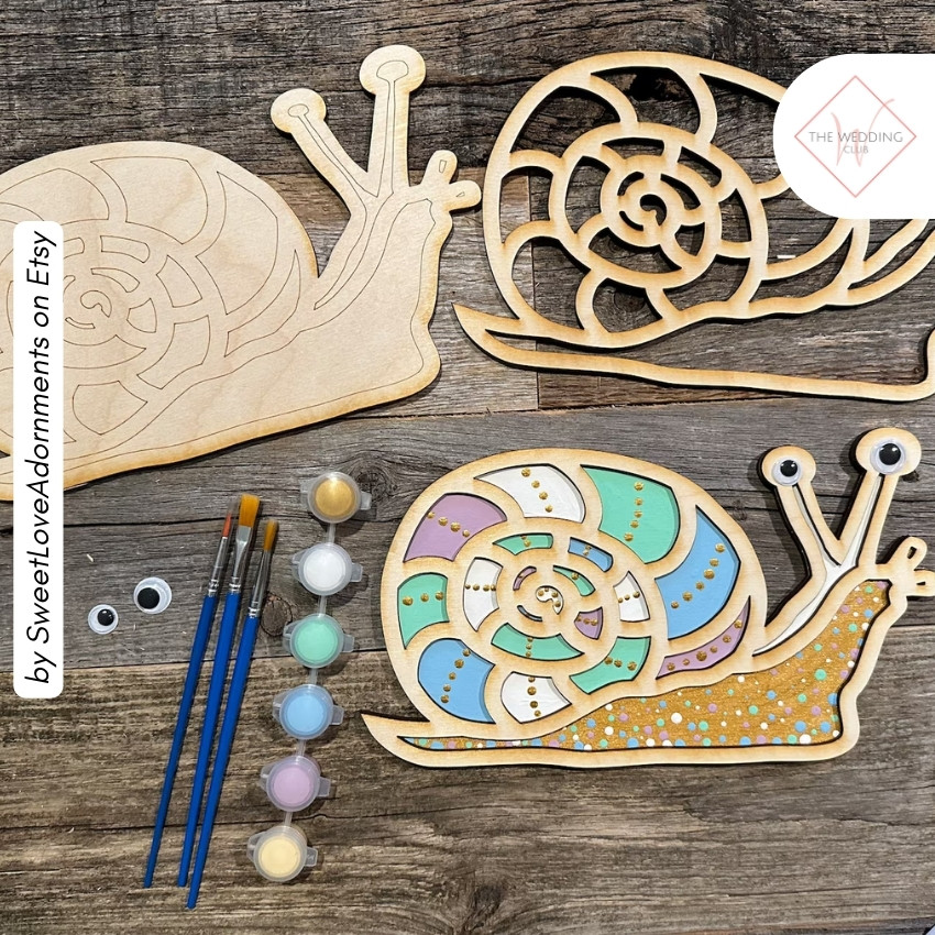 40 - Snail Painting Kit by SweetLoveAdornments on Etsy - 43 Things to add to the kiddies table at your wedding - The Wedding Club