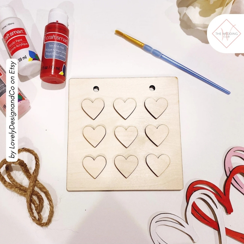 45 - DIY Square Valentine Paint Kit by LovelyDesignandCo on Etsy - 43 Things to add to the kiddies table at your wedding - The Wedding Club