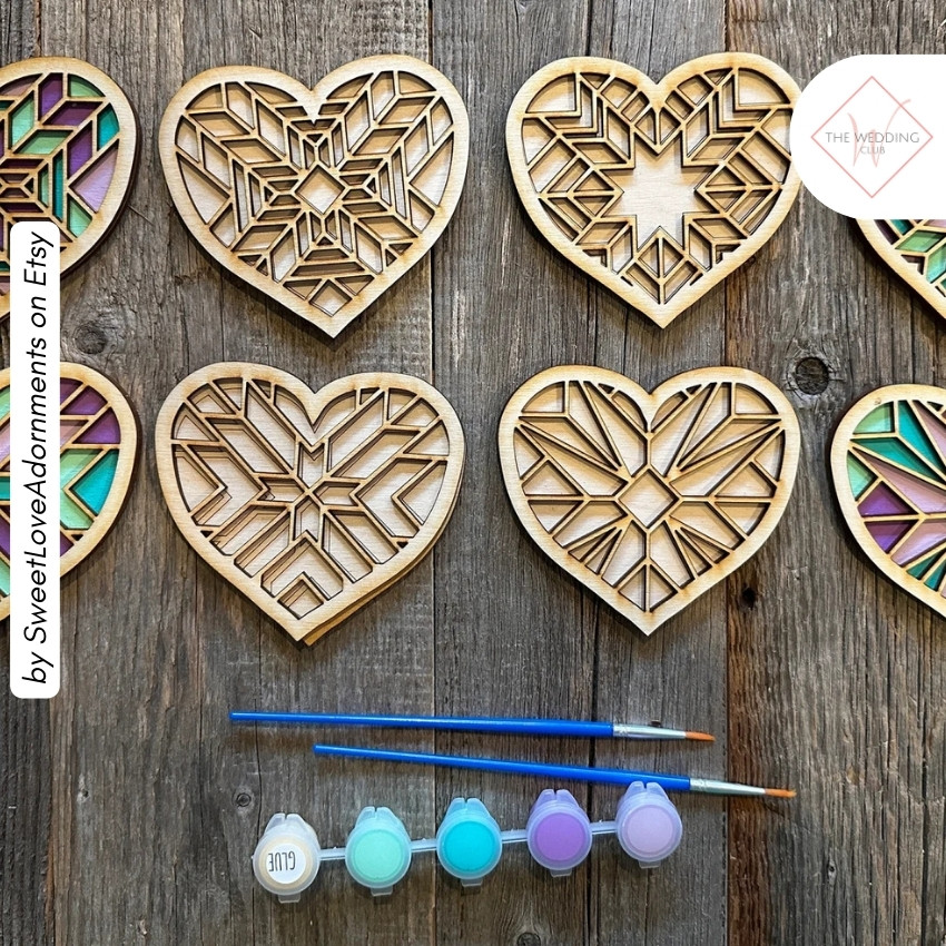 62 - Hearts DIY Craft Kit by SweetLoveAdornments on Etsy - 43 Things to add to the kiddies table at your wedding - The Wedding Club