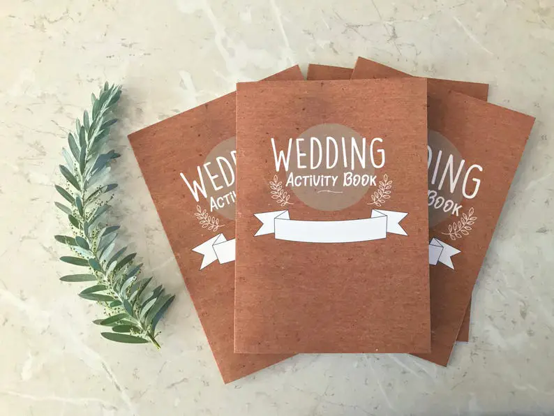 Kids Wedding Activity Booklets by WaterGumPressStore on Etsy - Things to add to the kiddies table at your wedding - The Wedding Club