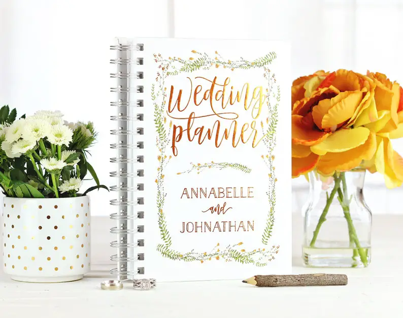 Personalized Wedding Planner by PaperPeachShop on Etsy - 16 Fantastic Wedding Planners - The Wedding Club
