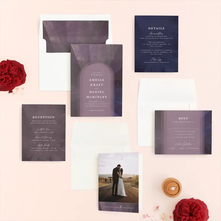 Radiance on Minted - Amethyst wedding invitation suite - The Wedding Club