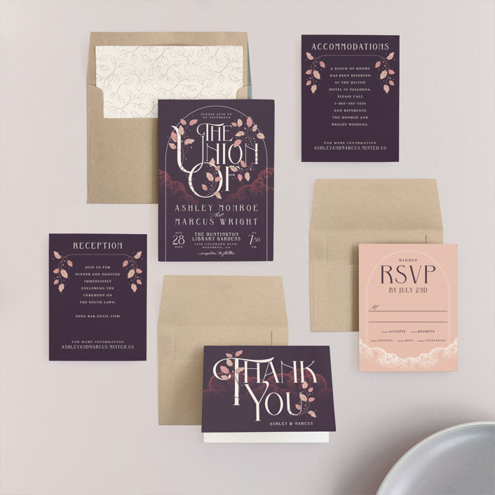 Vintage inspired invitation suite by Deco Garden - MInted - The Wedding Club