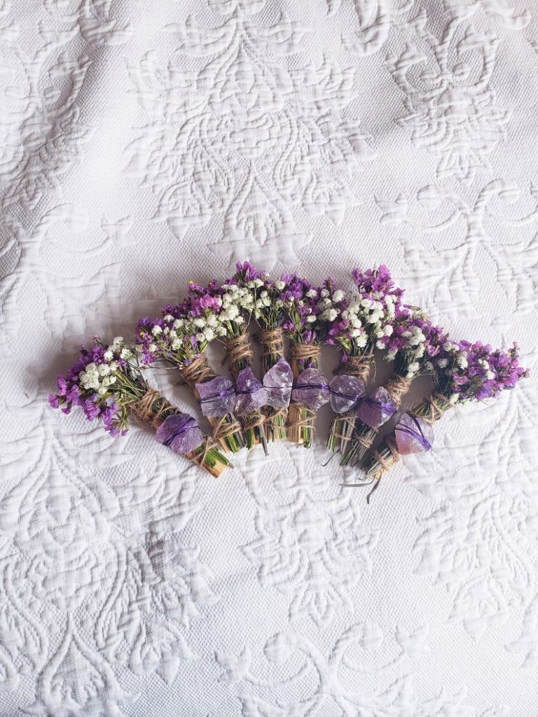 Amethyst, Lavender and Palo Santo Smudge stick by CharlieHaze on Etsy - The Wedding Club