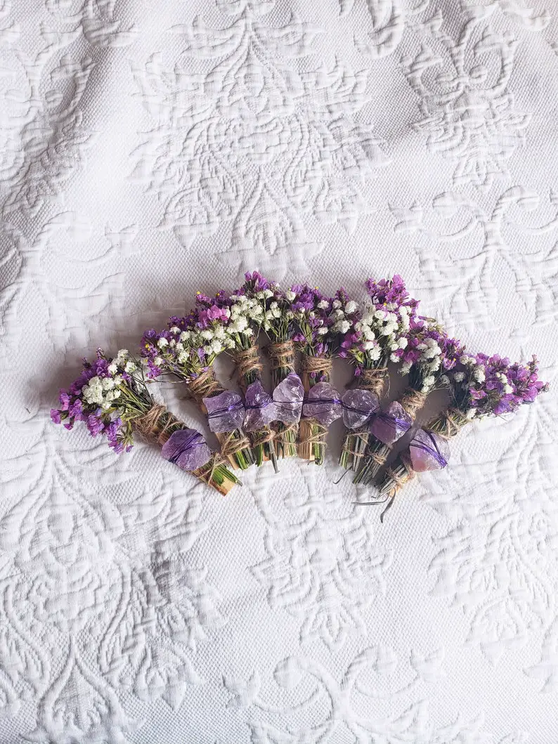 Amethyst, Lavender and Palo Santo Smudge stick by CharlieHaze on Etsy - The Wedding Club