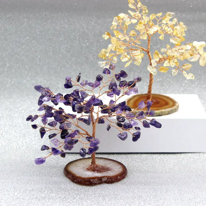 Amethyst Tree, Amethyst Gemstone Tree, Crystal Tree, Wire Sculpture Tree Of Life, Lucky Tree, Wedding Favors, Table Decor, Feng Shui Decor by BrilliantJewelryShop on Etsy - The Wedding Club