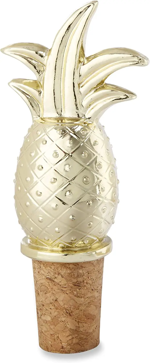 Kate Aspen Gold Pineapple Bottle Stopper, Party Favor, Wine Saver, Wedding Decoration Style:Bottle Stopper on Amazon - Elegant Tropical Wedding - The Wedding Club