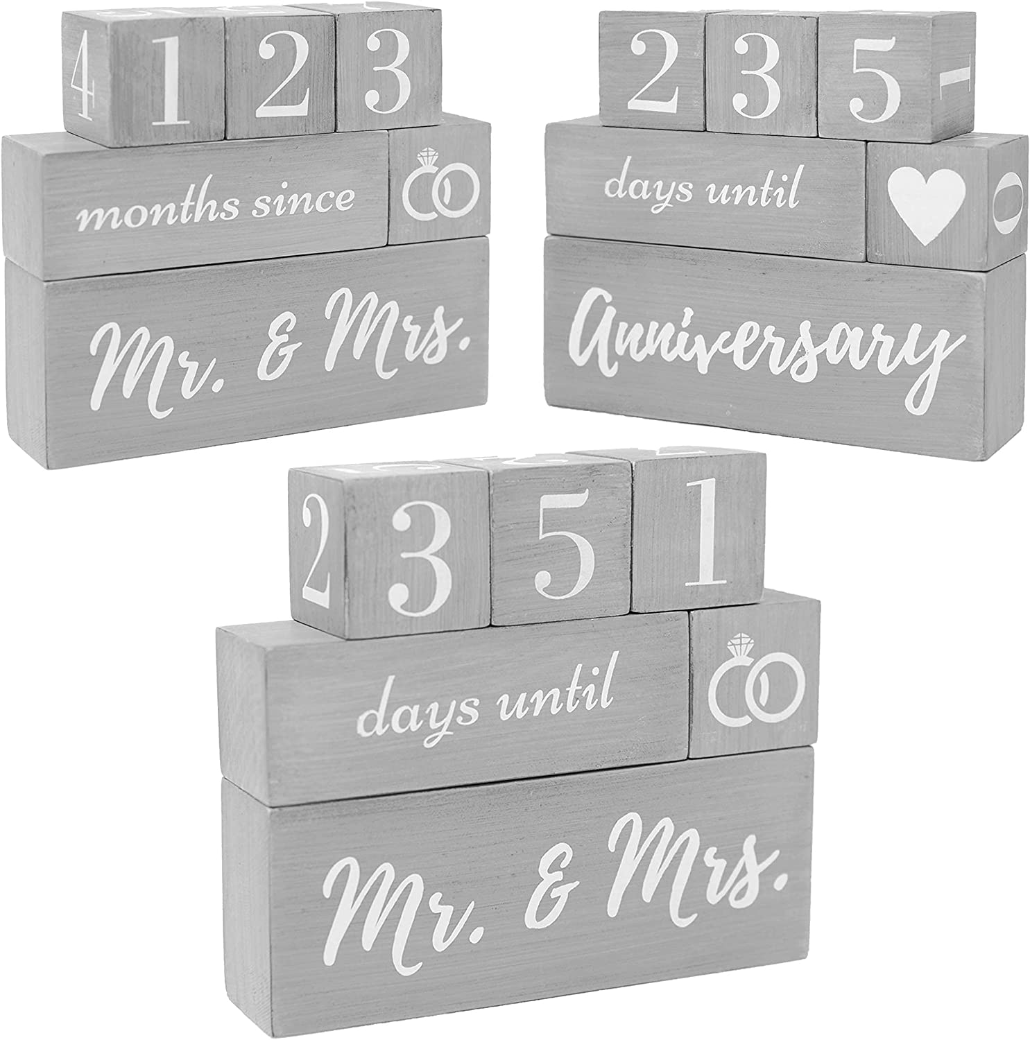 Cute Bridal Shower Gift Engagement Gift Couples Newly Engaged Unique Gifts Women Party Decorations, Mr Mrs Gifts Bride To Be Wedding Present Her Day Countdown Block She Said Yes Future Mrs Fiance by Seven Days Home Store on Amazon