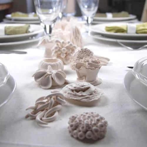 Tablescape Coral Reef Sculptures, Table Decorations, Coastal Table, Coastal Chic, Beach House Art by cathysavelspaintings on Etsy - Elegant Tropical Wedding - The Wedding Club
