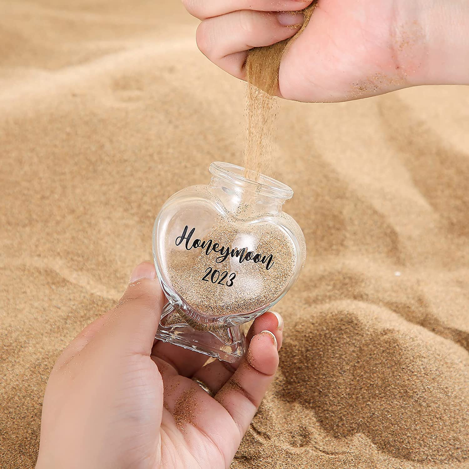 Honeymoon Sand Keepsake Jar, Romantic Honeymoon Gifts for Newlywed Couple, Bride & Groom, Bridal Shower Gifts, Wedding Registry, Engagement - honeymoon gift ideas for newlyweds - The Wedding Club