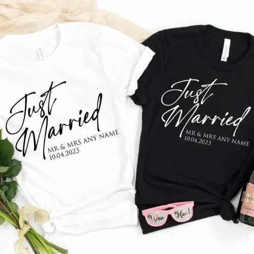 Personalised Husband and Wife Couples Honeymoon Tshirt by TLPChoodies on Etsy - Honeymoon gifts for newlyweds - The Wedding Club