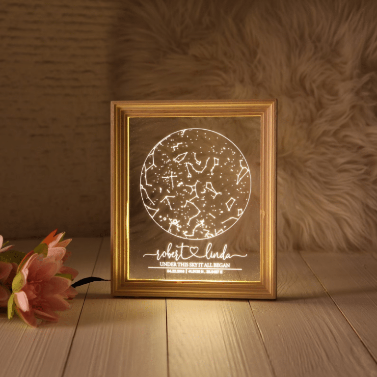 1. Star Map on Night Light by AboveStarsArt on Etsy - 75 Best wedding gifts for couples - The Wedding Club