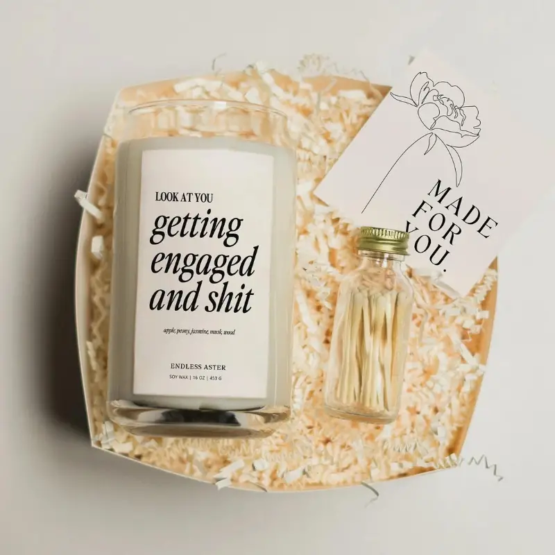 11. Engaged Gift Box by EndlessAster on Etsy - 27 Unique Engagement Gifts for the Couple - The Wedding Club