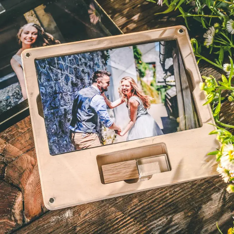 19. Wooden photo box by WoodioBox on Etsy - 75 Best wedding gifts for couples - The Wedding Club