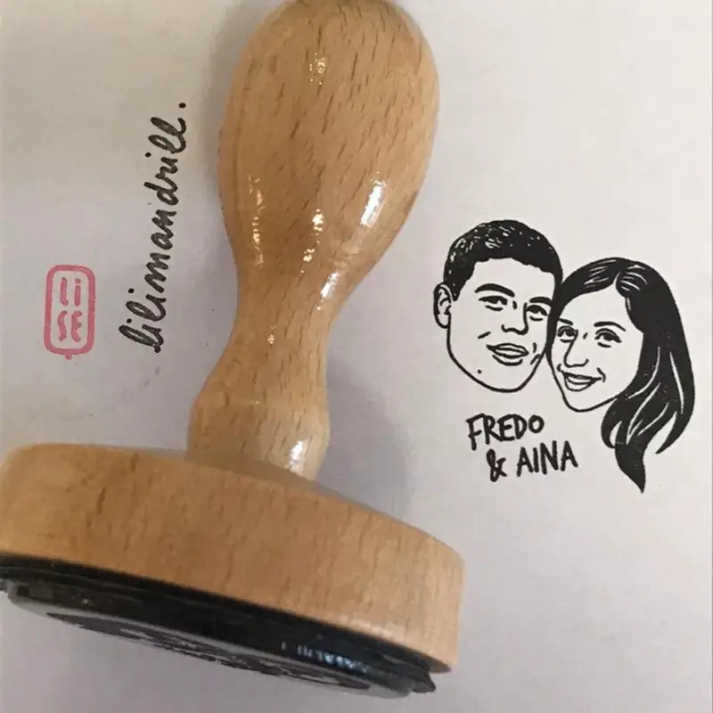 22. Personalize portrait stamp by lilimandrill on Etsy - 27 Unique Engagement Gifts for the Couple - The Wedding Club