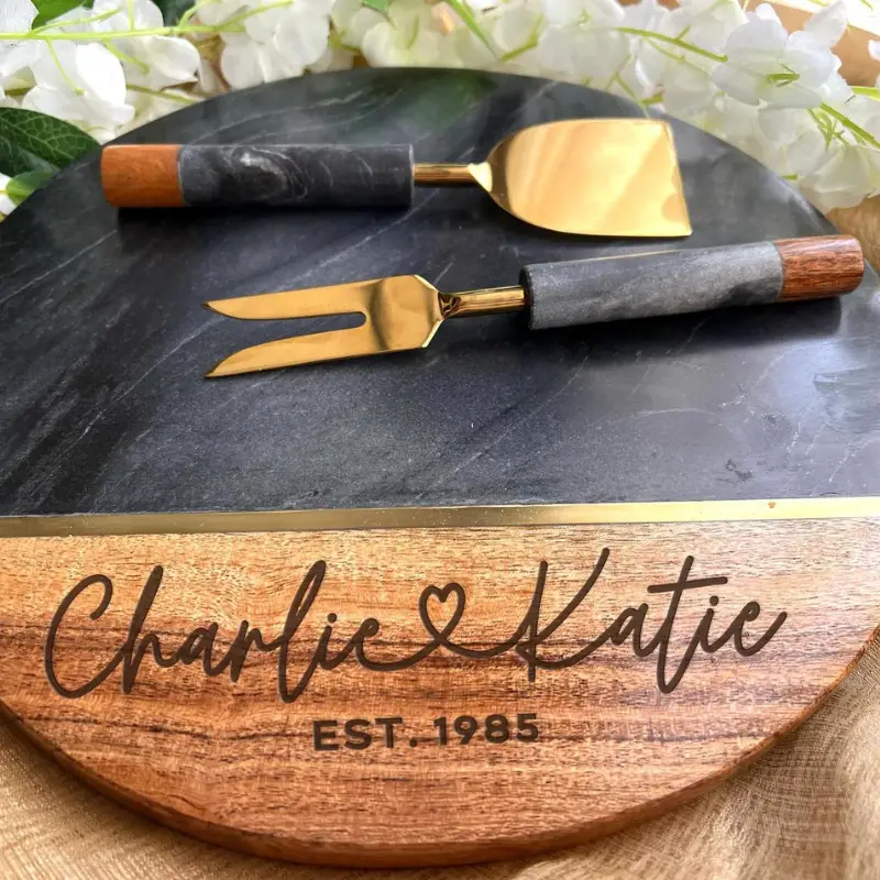 26. Personalized Charcuterie Board by TheArtisansTales on Etsy - 75 Best wedding gifts for couples - The Wedding Club