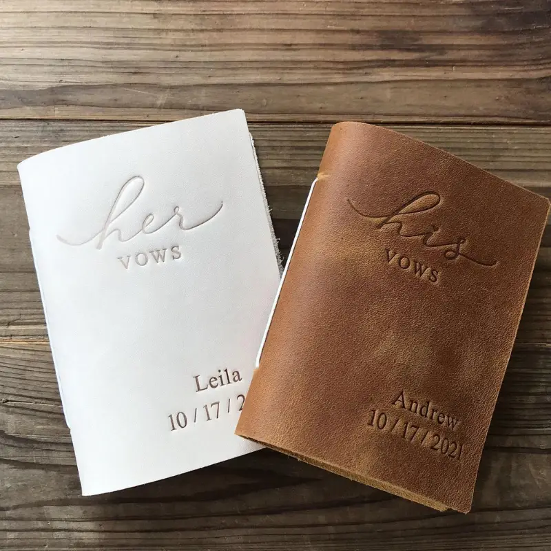 32. His and Her Vow Books by CoverCafe on Etsy - 75 Best wedding gifts for couples - The Wedding Club