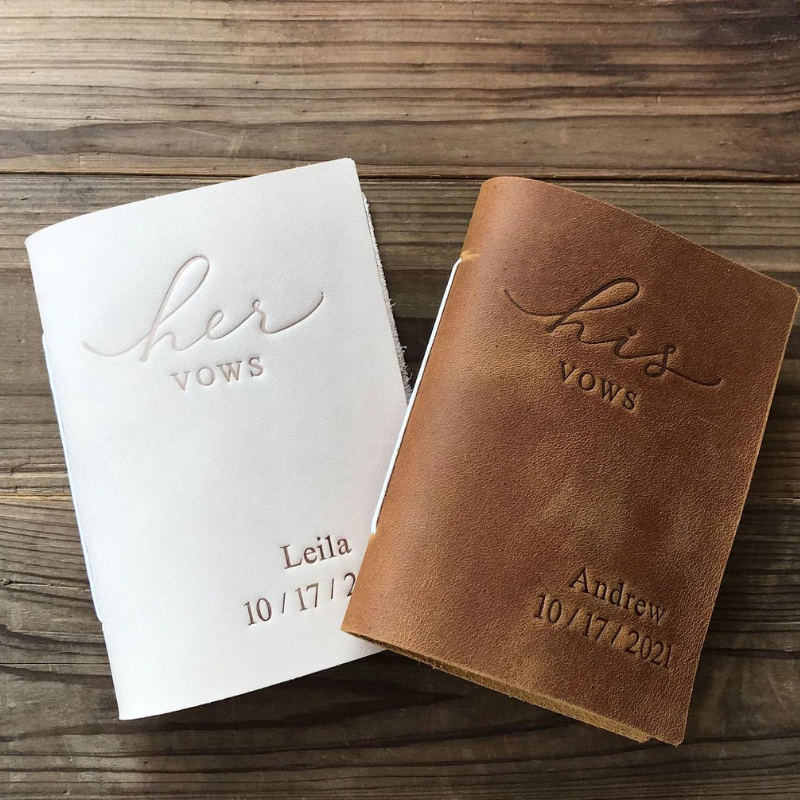 32. His and Her Vow Books by CoverCafe on Etsy - 75 Best wedding gifts for couples - The Wedding Club