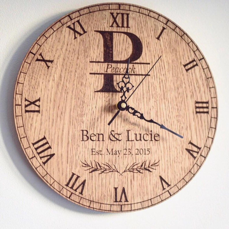 37. Monogram Clock by MaisonCreationShop on Etsy - 75 Best wedding gifts for couples - The Wedding Club