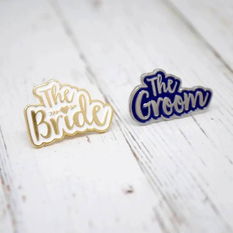 44. Bride & Groom Wedding Enamel Lapel Pins by WedfestWeddings on Etsy - 75 Best wedding gifts for couples - The Wedding Club