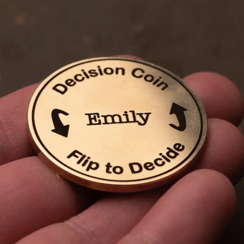 6. Decision Coin by SchepperDesign on Etsy - 75 Best wedding gifts for couples - The Wedding Club