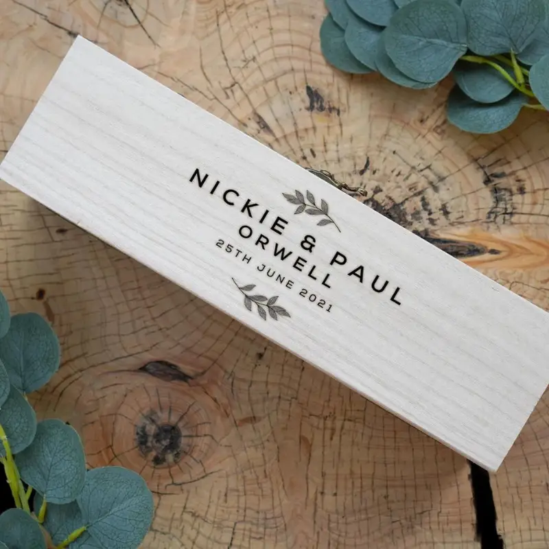 72. Personalised Wedding Wine Box by InkEtch on Etsy - 75 Best wedding gifts for couples - The Wedding Club